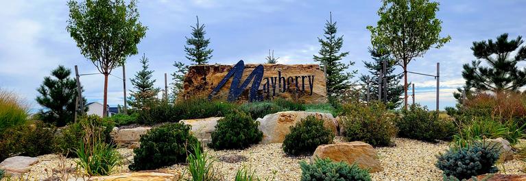 Image of the Monument Sign at the entrance of the Mayberry Community